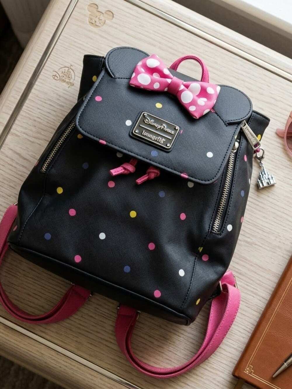 NWOT Disney Parks Loungefly Minnie Mouse Mini Backpack Polka Dot Bow Kawaii